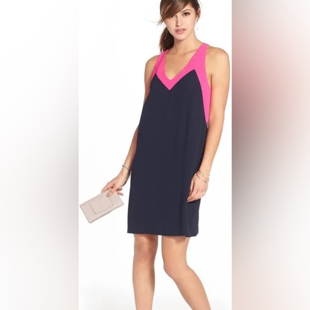 Felicity & Coco Navy and Pink Dress